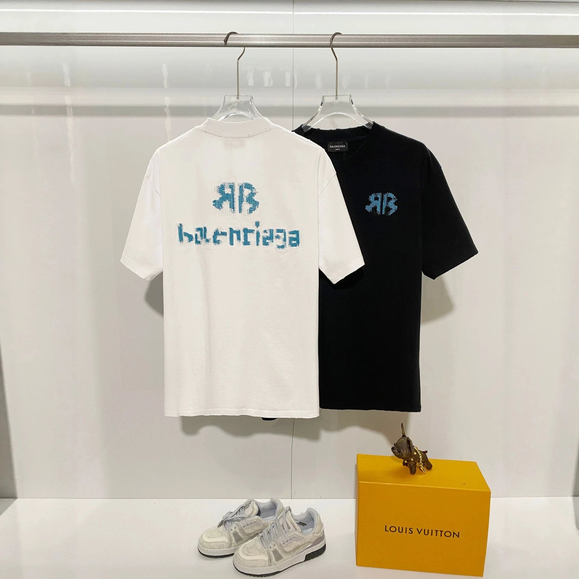 Balenciaga Color Block Embroidered T-Shirt