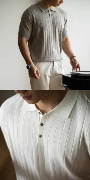 UBVLIFE Ribbed Knit Polo White - 10