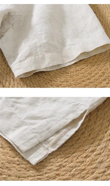 Maison Margiela Linen V-Neck Short Sleeve Top - 18