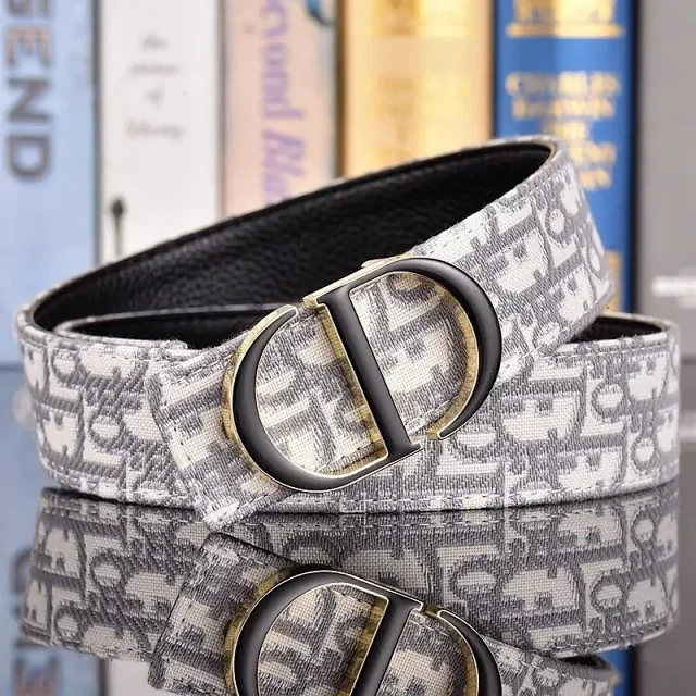 Dior Belts Oblique jacquard belt with CD buckle product detail image 11