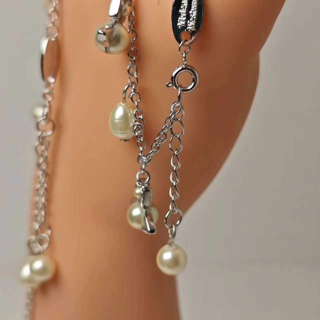Silver Pearl Tassel Earrings