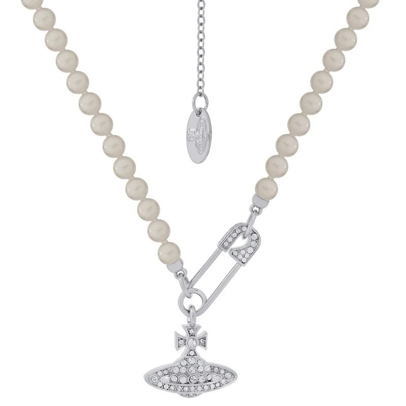 Honeycomb Pin Necklace (silver)