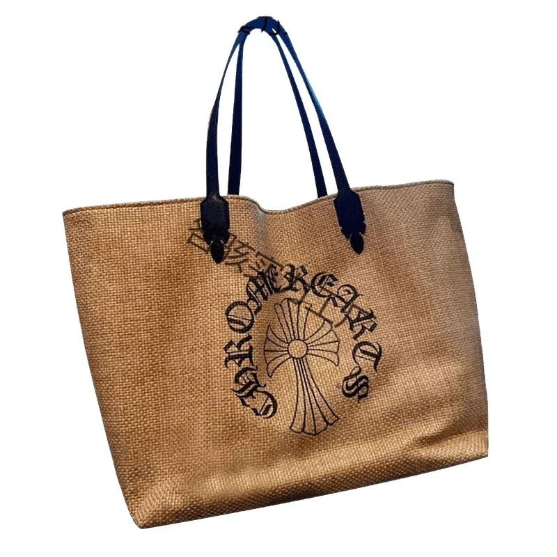 Tote bag woven bag Kuaishou large-capacity cross Douyin model Internet celebrity printed seaside woven bag shoulder vacation *No quality problems, no reason to return(pic6) Tote bag woven bag Kuaishou large-capacity cross Douyin model Internet celebrity printed seaside woven bag shoulder vacation *No quality problems, no reason to return