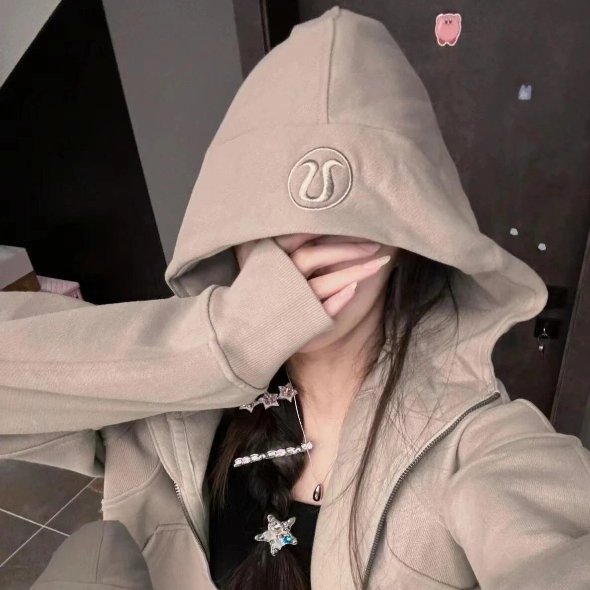 宽松卫衣休闲运动衫连帽Scubaoversize长袖拉链版全加绒外套刺绣无质量原因不可以无理由退货 3