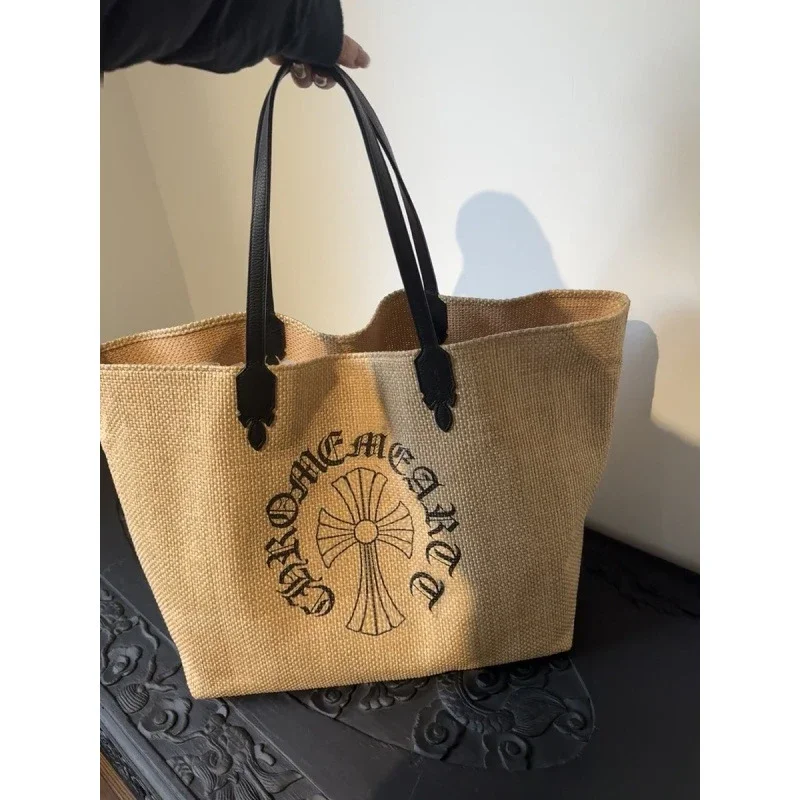 Tote bag woven bag Kuaishou large-capacity cross Douyin model Internet celebrity printed seaside woven bag shoulder vacation *No quality problems, no reason to return(pic2) Tote bag woven bag Kuaishou large-capacity cross Douyin model Internet celebrity printed seaside woven bag shoulder vacation *No quality problems, no reason to return