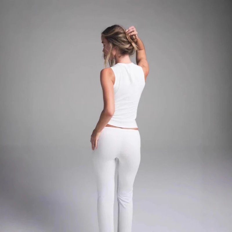 Design Heart-Embellished Flared Leggings Black - 5