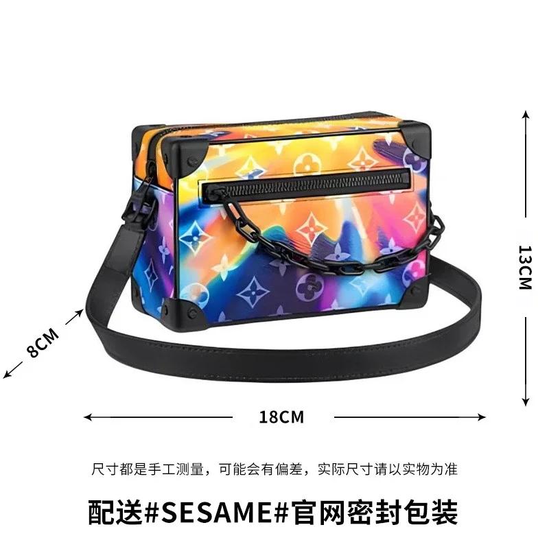 Classic universal single shoulder bag, fashionable mens and womens retro bag, oblique style, small square shoulder strap, iron feet *No quality problems, no returns without reason(pic10) Classic universal single shoulder bag, fashionable men's and women's retro bag, oblique style, small square shoulder strap, iron feet *No quality problems, no returns without reason