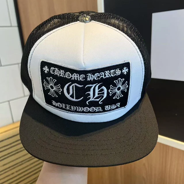 Chrome Hearts Hats Embroidered Logo Patch Mesh Trucker Cap product detail image 3
