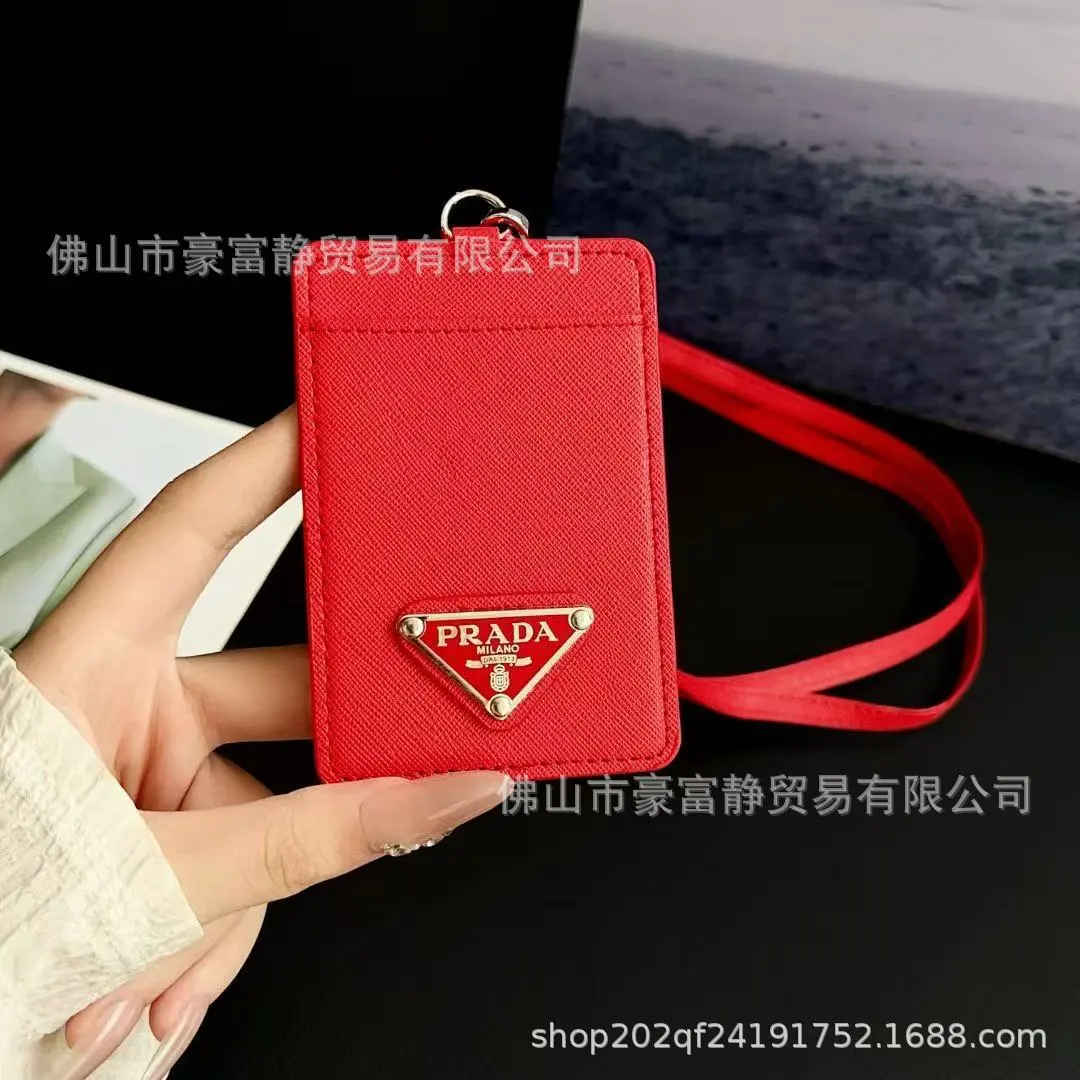 Set of triangular logo long brand work license, style work permit, tide card, foreign trade hanging set, neck lanyard, ins European and American *No quality problem, no return without reason