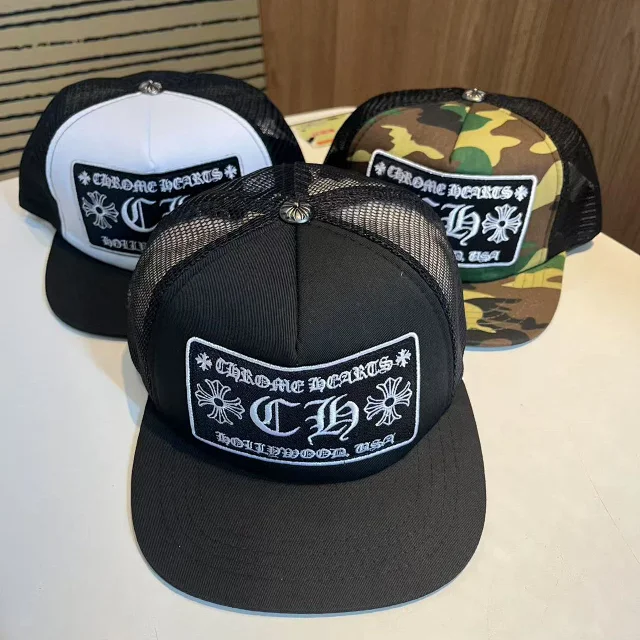 Chrome Hearts Hats Embroidered Logo Patch Mesh Trucker Cap product detail image 2