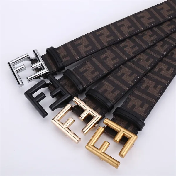 Fendi FF Logo Canvas Belt Brown - 15