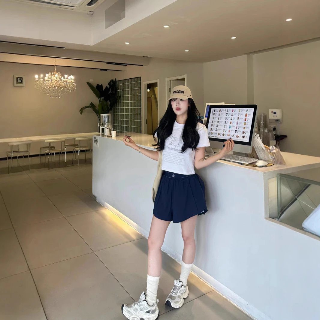 短裤织带女高腰短裤瑜伽速干跑步运动健身字母防走光户外原厂无质量问题不可无理由退货 3