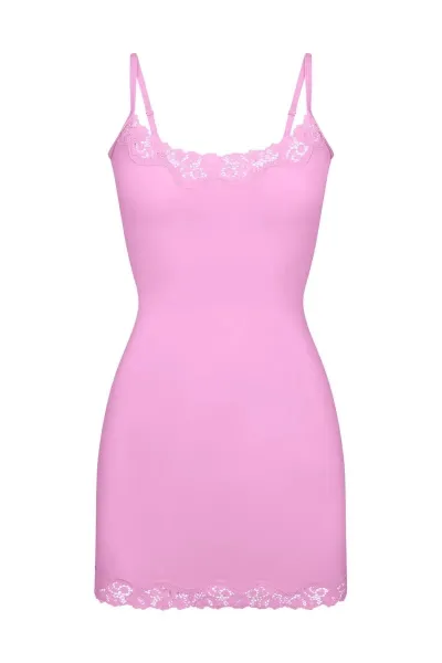 Design White Lace-Trim Camisole Dress - 19
