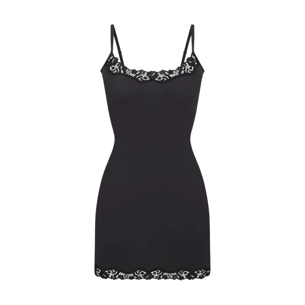 Design White Lace-Trim Camisole Dress - 24