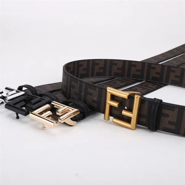 Fendi FF Logo Canvas Belt Brown - 8