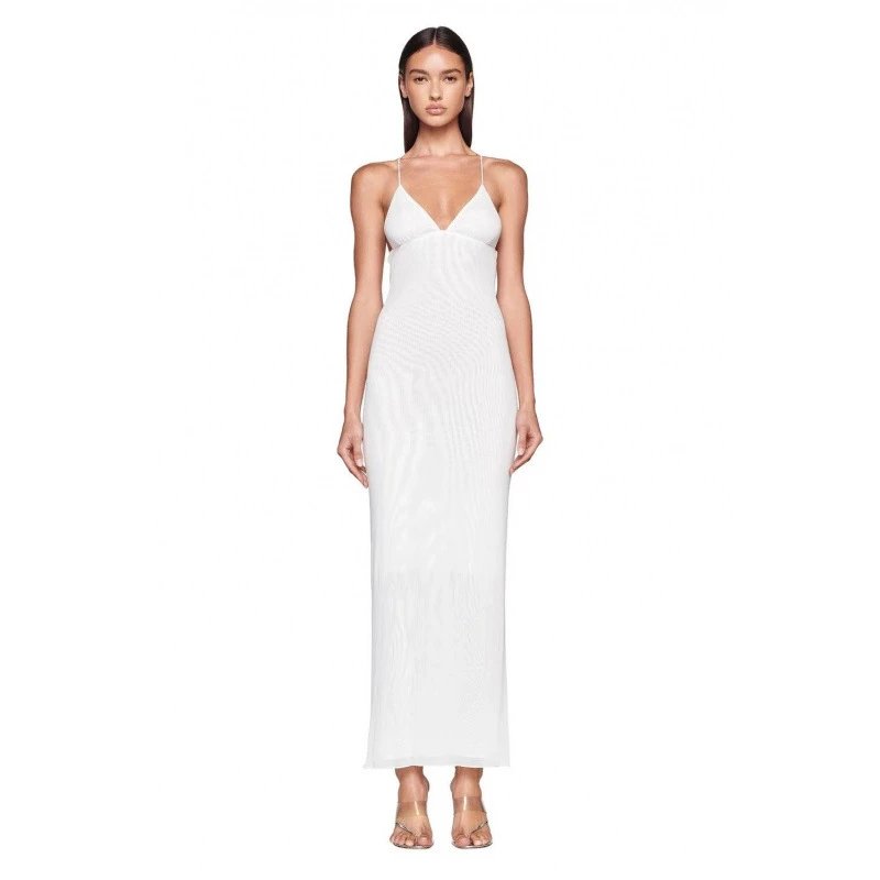 Slip Dress White Knit Maxi Dress