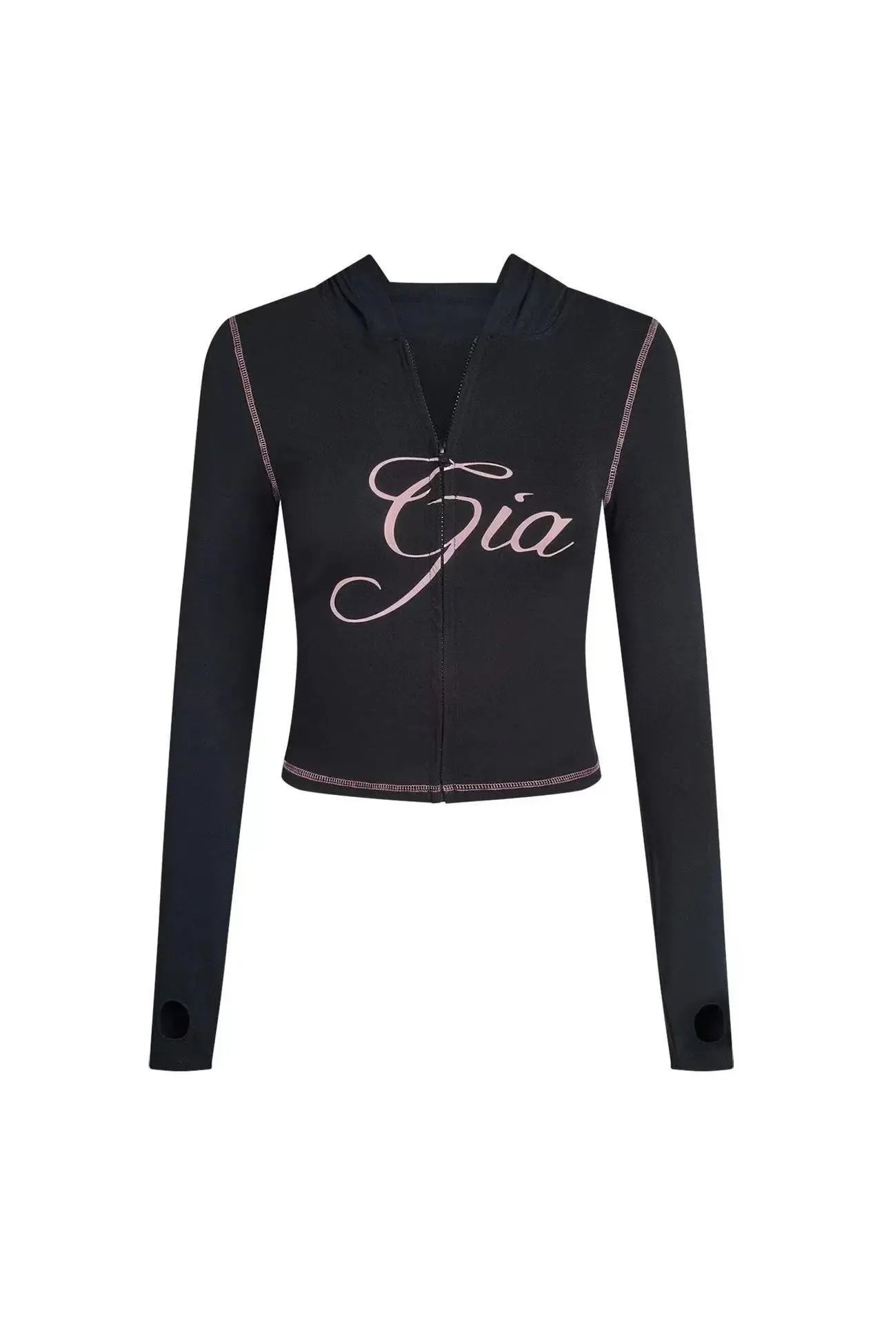 Design Jam Gia Logo Embroidered Light Blue Flared Pants - 7