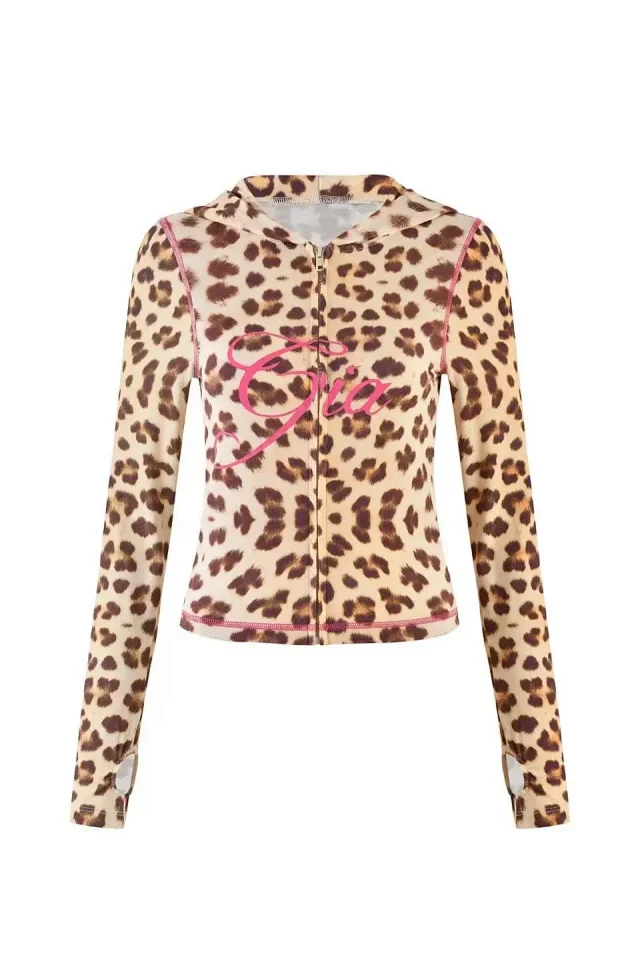 I.AM.GIA Jackets Zip-up hooded cropped jacket with Gia logo and contrast topstitching product detail image 16