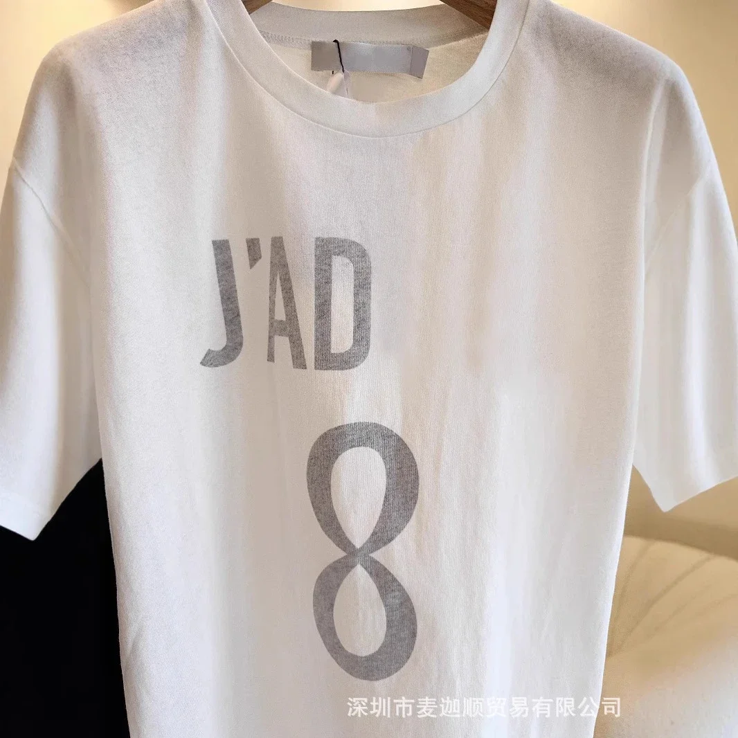 D new home T-shirt printed pure cotton summer loose women's trendy letter tops women's tops short-sleeved 25 high-end *no quality problems and cannot be returned without reason