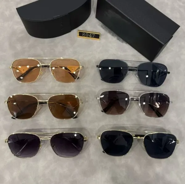 Prada Aviator-Style Gold Frame Sunglasses with Black Lenses - 10