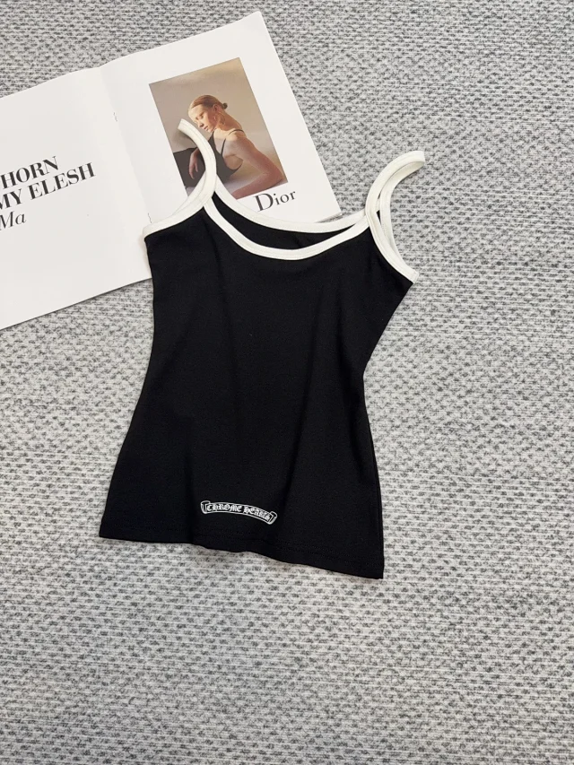 Chrome Hearts Vests Ringer camisole with horseshoe logo and floral print product detail image 21