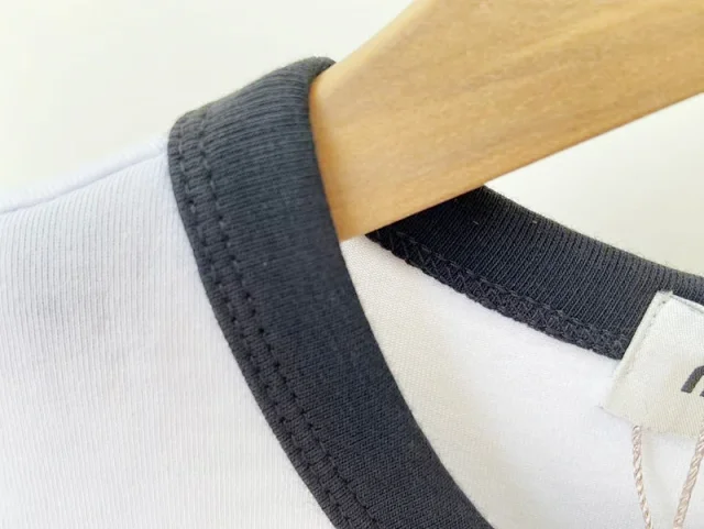 Unbranded T-Shirts Short-Sleeve Ringer T-Shirt with Embroidered Letter Motif product detail image 10