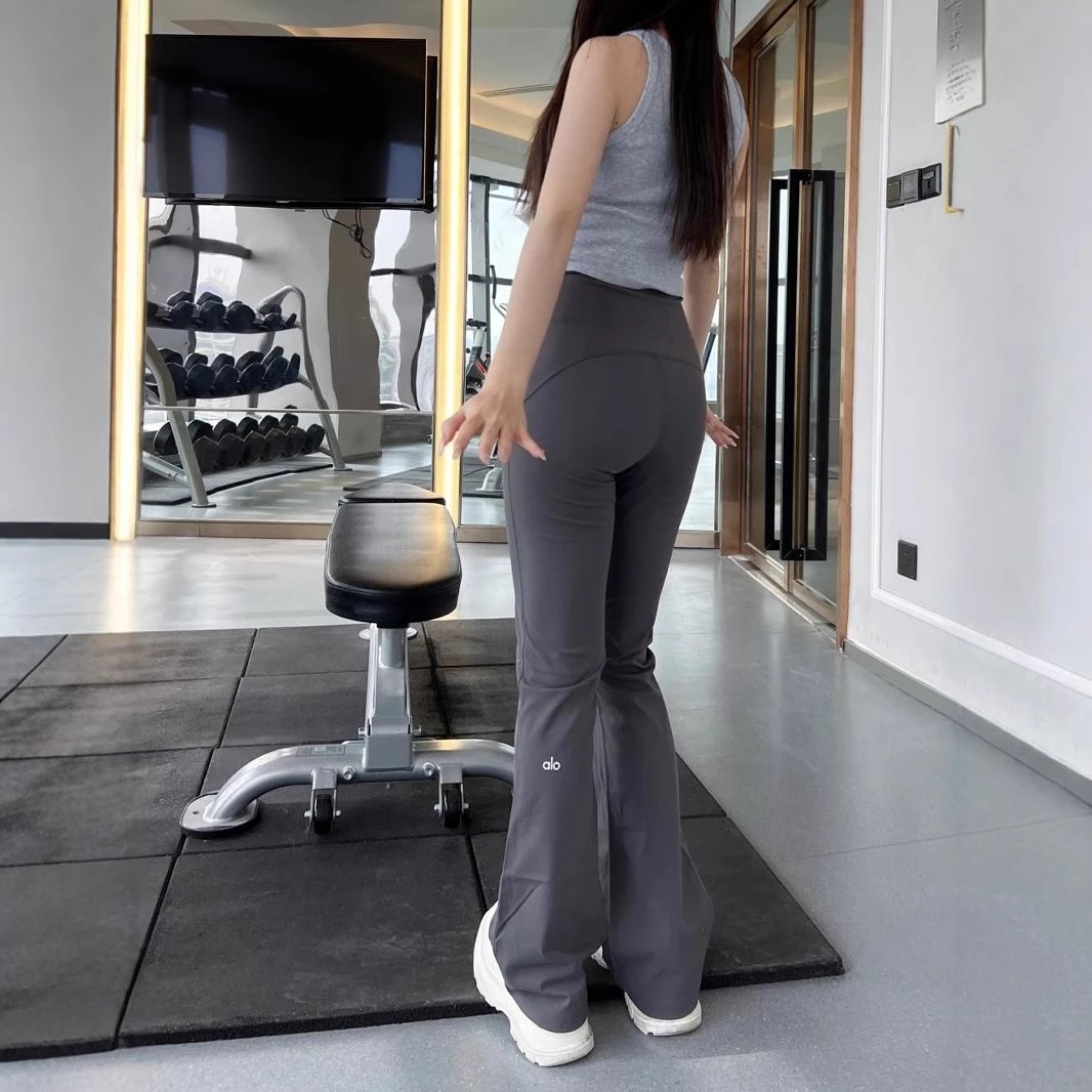 长裤瘦瑜伽修身微速干提喇叭裤黑色粉色腰显臀女高灰外穿Aloyoga无质量原因不可以无理由退货 5