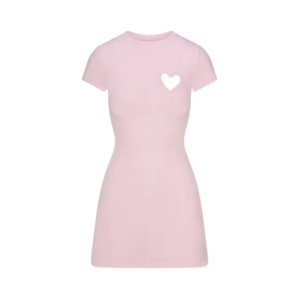 Design Heart Cutout Pink Mini Dress - 9