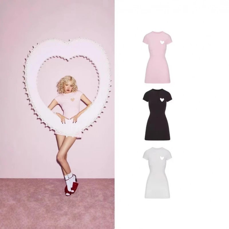 Heart Motif T-Shirt Dress [3 s