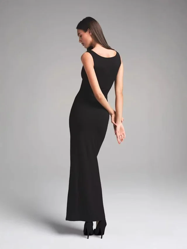 Unbranded Dresses Lace-Trim Square-Neck Maxi Dress product detail image 2