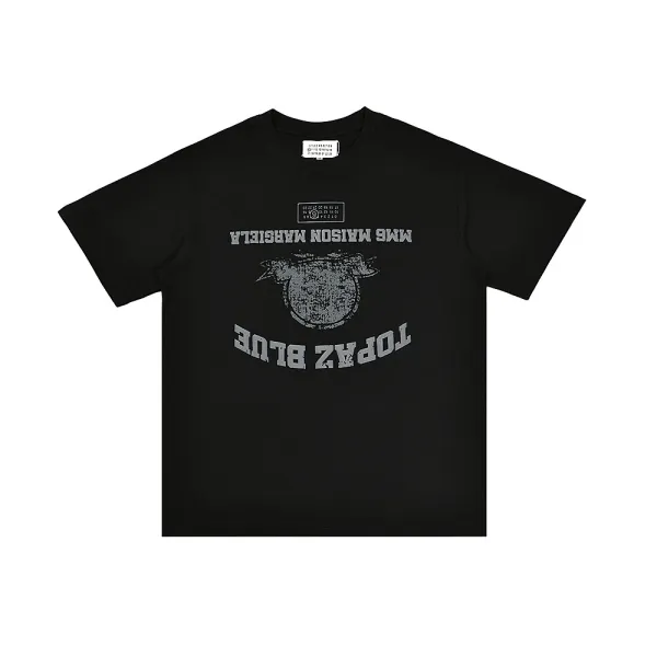 Maison Margiela x Topaz Blue Graphic Print Black T-Shirt - 1