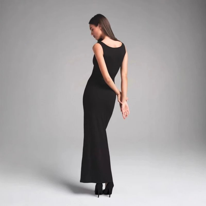 Unbranded Dresses Lace-Trim Square-Neck Maxi Dress image 4