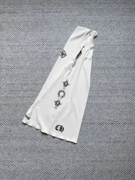 Chrome Hearts Logo Print White Vest-Top - 4