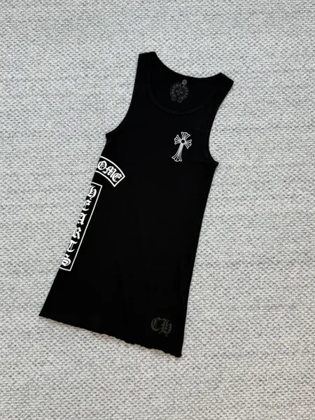 Chrome Hearts Logo Print White Vest-Top - 10