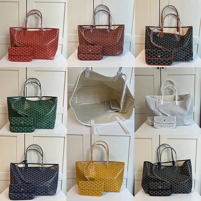 Goyard Saint Louis Tote Navy Blue Canvas Handbag with Pouch Tote Bag - 26