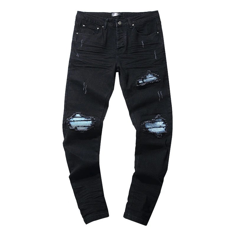 jeans痞帅做旧泼墨PurpleBrand破洞美式水洗复古牛仔裤欧美无质量问题不可无理由退货 3