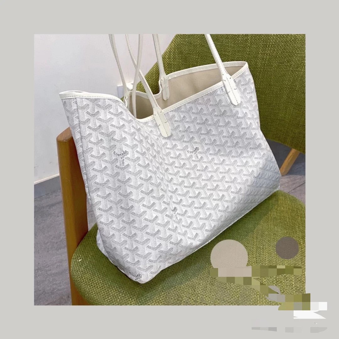 Goyard Saint Louis Tote Navy Blue Canvas Handbag with Pouch Tote Bag - 17