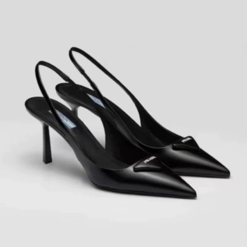 Prada Slingback Pointed-Toe Pu