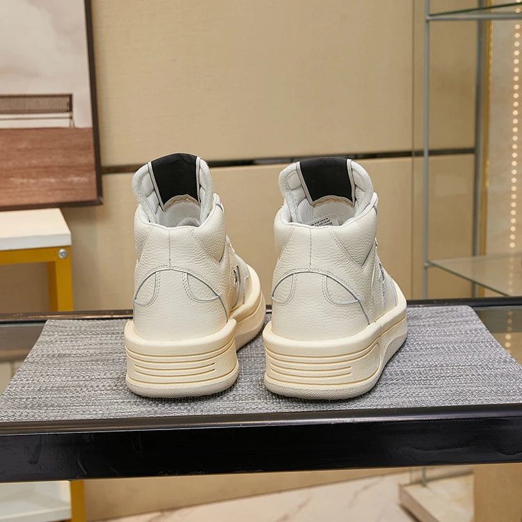 休闲欧美高帮鞋男女男百搭运动鞋小白鞋联名厚底真皮款休闲情侣ro无质量问题不可无理由退货 4