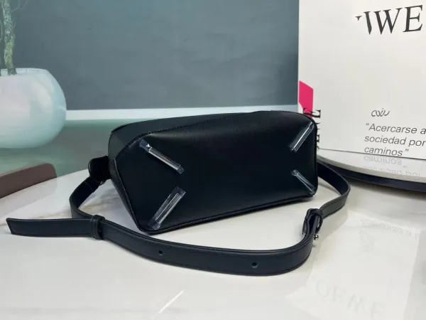 Loewe Puzzle Mini Black Leather Shoulder Bag - 7