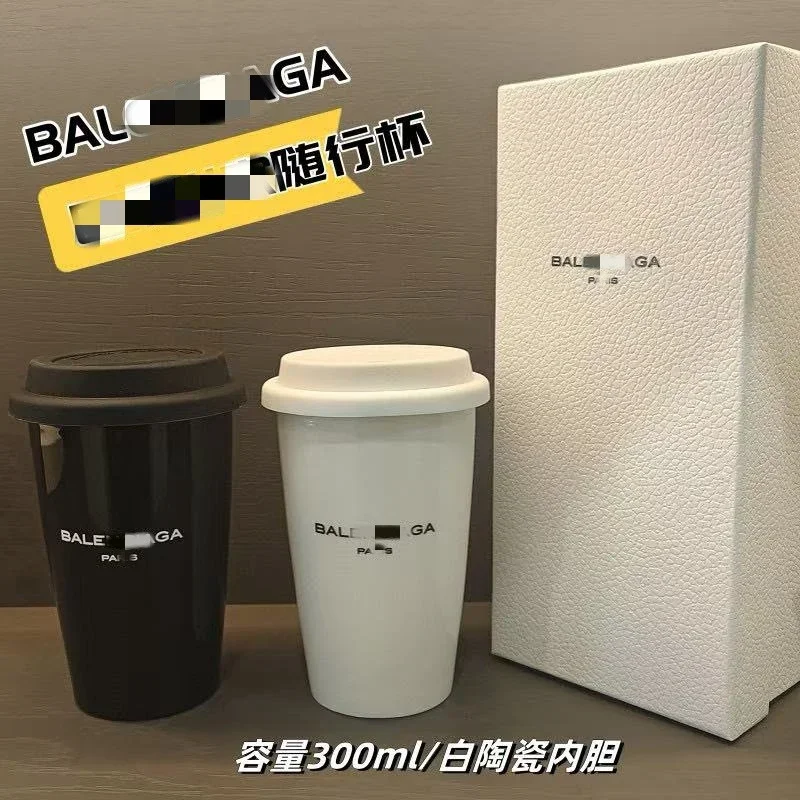 Hand Cup Paris Coffee Cup Coffee Cup Home Water Cup Mug Liner Ceramic Holding Ceramic Black and Whit