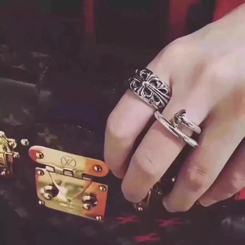 Chrome Hearts Cross Motif Engraved Ring Gold Jewelry - 16