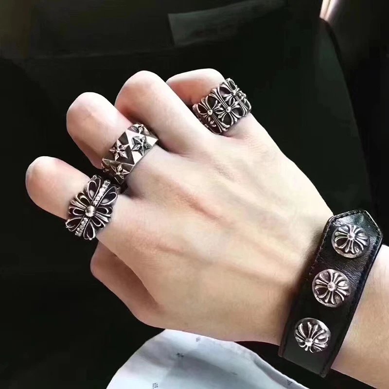 Chrome Hearts Cross Motif Engraved Ring Gold Jewelry - 12