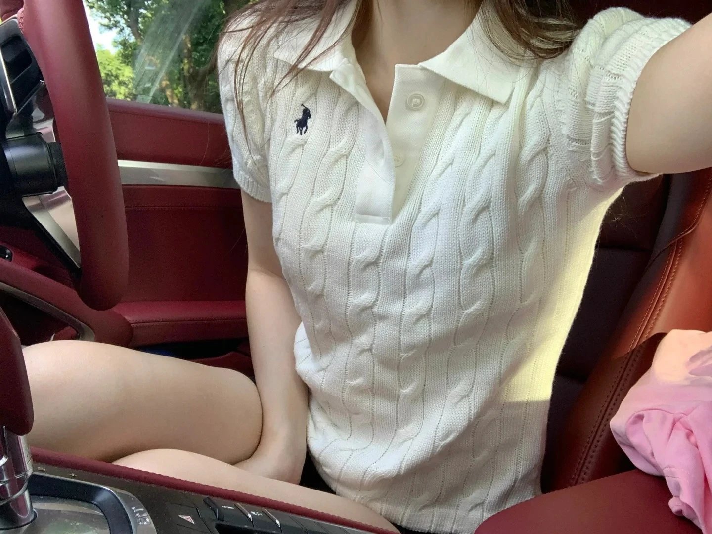 Ralph Lauren Cable Knit Polo Purple Top - 13