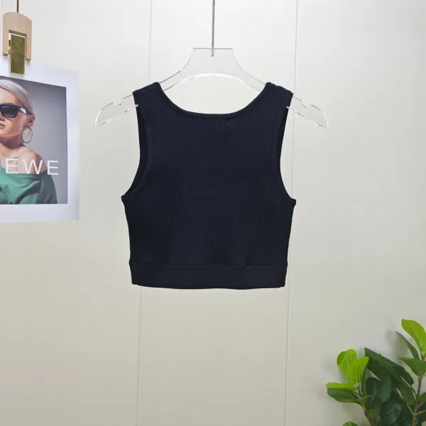 Miu Miu Ribbed Crop Top Red Vest Top - 8