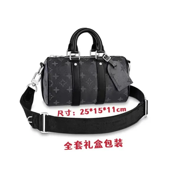 Louis Vuitton Monogram Eclipse Keepall XS Black and White Polka Dot Handbag - 2