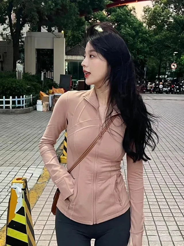 Unbranded Jackets Fitted stand-collar full-zip athletic jacket with zip pockets and thumbhole cuffs product detail image 8