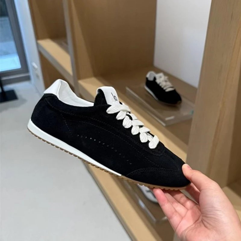 Black Suede Low-Top Sneakers [