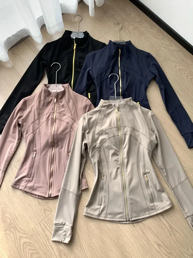 Unbranded Jackets Fitted stand-collar full-zip athletic jacket with zip pockets and thumbhole cuffs product detail image 1