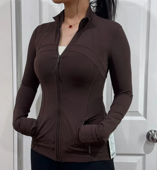 Unbranded Jackets Fitted stand-collar full-zip athletic jacket with zip pockets and thumbhole cuffs product detail image 5